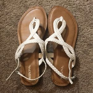 Merona white, flat sandals